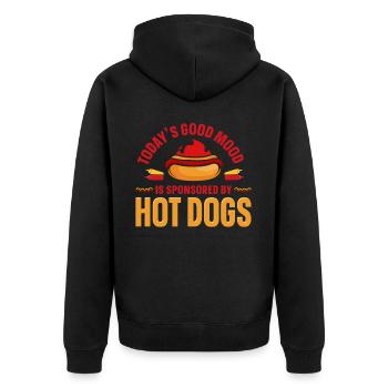 Hot Dog Adult Today's Good Mood Is - Unisex Premium Organic Zip Hoodie - black - Back - Nico (187cm)