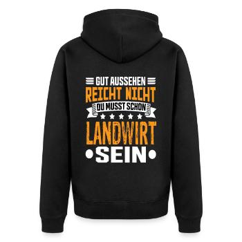 Farmer Farmers Agriculture Farmer Sayings - Unisex Premium Organic Zip Hoodie - black - Back - Nico (187cm)