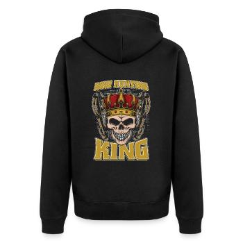 Bogenjagd Bogenjäger Bow Hunting King - Unisex Premium Organic Zip Hoodie - black - Back - Nico (187cm)