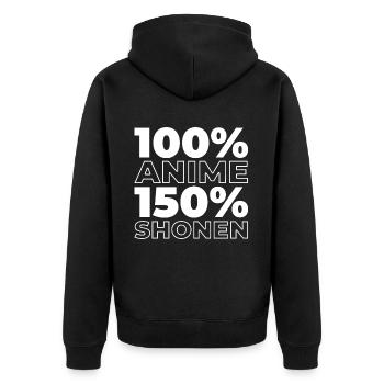 Anime Manga - Unisex Premium Bio Zip Hoodie - Schwarz - Hinten - Nico (187cm)