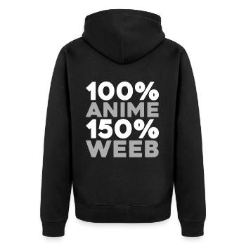 Anime Manga - Unisex Premium Bio Zip Hoodie - Schwarz - Hinten - Nico (187cm)