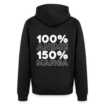 Anime Manga - Unisex Premium Bio Zip Hoodie - Schwarz - Hinten - Nico (187cm)