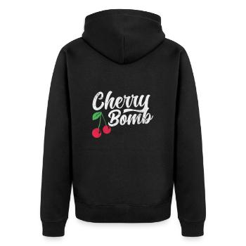 Cerise - Veste à capuche bio Premium Unisexe - noir - Dos - Nico (187cm)