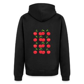 Cerisier Cerisier Fleur de cerisier Fruit Cadeau - Veste à capuche bio Premium Unisexe - noir - Dos - Nico (187cm)