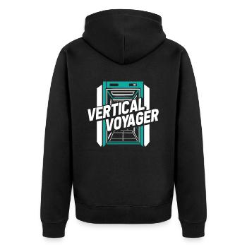 Elevator Elevator - Unisex Premium Organic Zip Hoodie - black - Back - Nico (187cm)