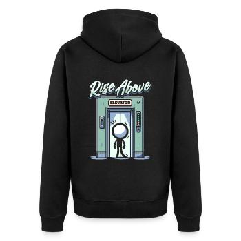Elevator Elevator - Unisex Premium Organic Zip Hoodie - black - Back - Nico (187cm)