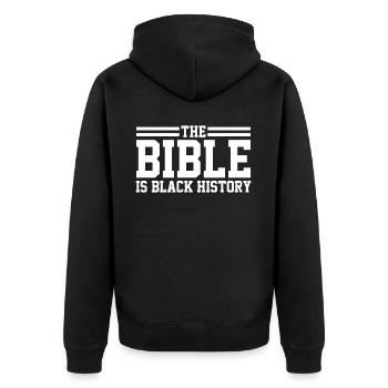 Team Jesus Bible Inspired Faith Design - Unisex Premium Organic Zip Hoodie - black - Back - Nico (187cm)
