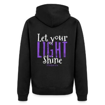 Inspiring Christian Design "Faith Over - Unisex Premium Organic Zip Hoodie - black - Back - Nico (187cm)