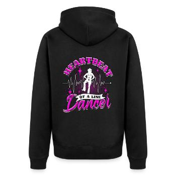 Line Dance Heartbeat Of A Line Dancer - Unisex Premium Bio Zip Hoodie - Schwarz - Hinten - Nico (187cm)