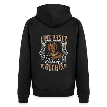 Line Dance Like Nobody Is Watching - Unisex Premium Organic Zip Hoodie - black - Back - Nico (187cm)