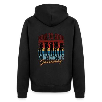 Line Dance Sole To Soul A Line Dancer's Journey - Unisex Premium Bio Zip Hoodie - Schwarz - Hinten - Nico (187cm)