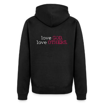 Team Jesus Inspired Faith and Love Design - Unisex Premium Organic Zip Hoodie - black - Back - Nico (187cm)