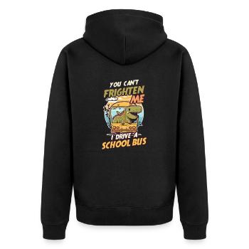 Busfahrer kann mich nicht erschrecken Fahrer - Unisex Premium Bio Zip Hoodie - Schwarz - Hinten - Nico (187cm)