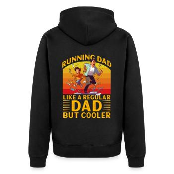 Courir papa comme un papa normal mais plus cool - Veste à capuche bio Premium Unisexe - noir - Dos - Nico (187cm)