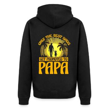 Seuls les meilleurs papas sont promus au rang de papa - Veste à capuche bio Premium Unisexe - noir - Dos - Nico (187cm)