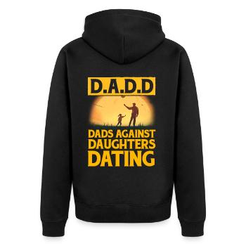 D.A.D.D. Väter gegen Töchter Dating - Unisex Premium Bio Zip Hoodie - Schwarz - Hinten - Nico (187cm)