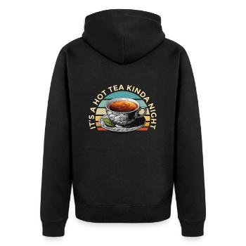 It's A Hot Tea Kinda Retro Tea Party Coffee Lover - Unisex Premium Organic Zip Hoodie - black - Back - Nico (187cm)