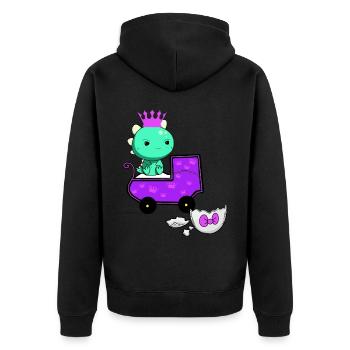 Dragon Pregnant Eggshell Egg Hatch Baby - Unisex Premium Organic Zip Hoodie - black - Back - Nico (187cm)