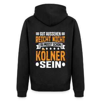 Cologne Cologne NRW Rhineland Cologne Saying - Unisex Premium Organic Zip Hoodie - black - Back - Nico (187cm)