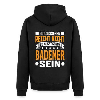 Badener Badenwürtenberg Karlsruhe Badener Spruch - Veste à capuche bio Premium Unisexe - noir - Dos - Nico (187cm)