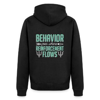 School Psych Behavior Goes Where Psychotherapist - Unisex Premium Organic Zip Hoodie - black - Back - Nico (187cm)