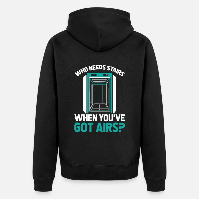 Elevator Elevator - Unisex Premium Organic Zip Hoodie - black