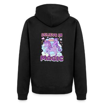 Fibrose kystique : Croyez en la magie - Veste à capuche bio Premium Unisexe - noir - Dos - Nico (187cm)