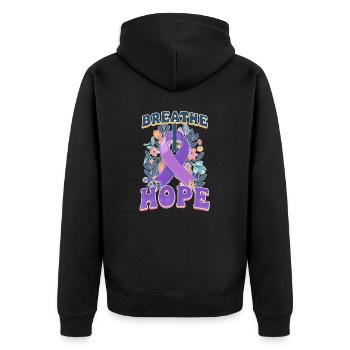 Fibrose kystique Breath Hope - Veste à capuche bio Premium Unisexe - noir - Dos - Nico (187cm)