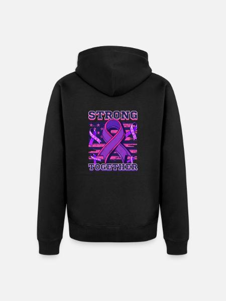 Cystic Fibrosis Strong Together - Unisex Premium Organic Zip Hoodie - black