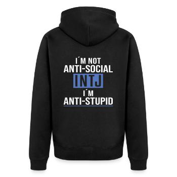 Personnalité Intj : Introvertis - Veste à capuche bio Premium Unisexe - noir - Dos - Nico (187cm)