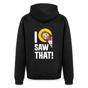 I Saw Jesus Meme Funny Christian - Unisex Premium Organic Zip Hoodie - black - Back - Nico (187cm)