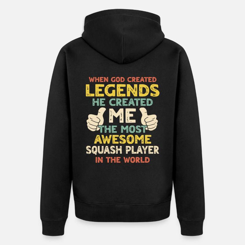 Joueur de squash - Veste à capuche bio Premium Unisexe - noir