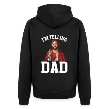 I Saw Jesus Meme Funny Christian - Unisex Premium Organic Zip Hoodie - black - Back - Nico (187cm)