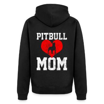 Maman Pitbull Amour Maman Unique - Veste à capuche bio Premium Unisexe - noir - Dos - Nico (187cm)