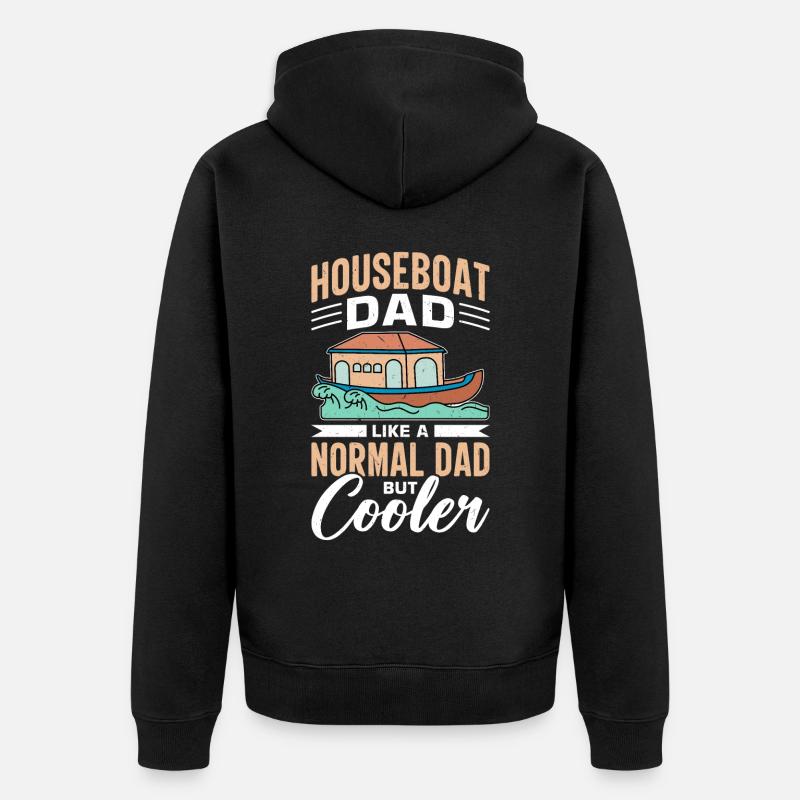 Witziger Hausboot Spruch - Unisex Premium Bio Zip Hoodie - Schwarz