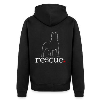 Conception d’illustration unique par Pitbull Rescue - Veste à capuche bio Premium Unisexe - noir - Dos - Nico (187cm)