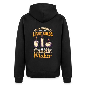 Drôle de fabricant de bougies Candle Maker Saying - Veste à capuche bio Premium Unisexe - noir - Dos - Nico (187cm)