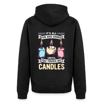 Drôle de fabricant de bougies Candle Maker Saying - Veste à capuche bio Premium Unisexe - noir - Dos - Nico (187cm)