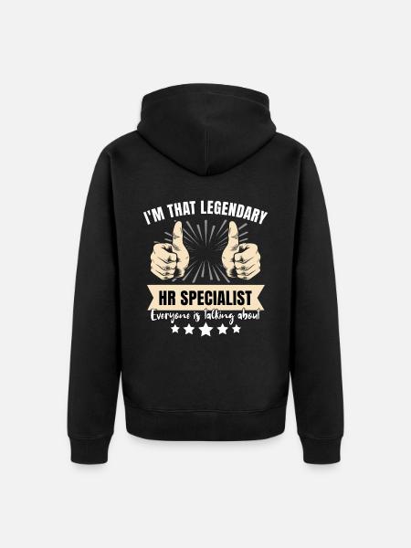 Legendary HR specialist - Unisex Premium Organic Zip Hoodie - black