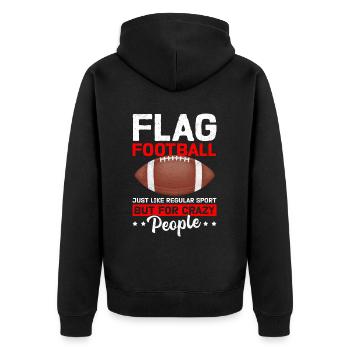 Jeu de flag football Flag Footballer cadeau - Veste à capuche bio Premium Unisexe - noir - Dos - Nico (187cm)