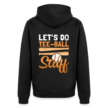 Tee Ball Spieler T-Ball Tee-Ball Teeball Geschenk - Unisex Premium Bio Zip Hoodie - Schwarz - Hinten - Nico (187cm)