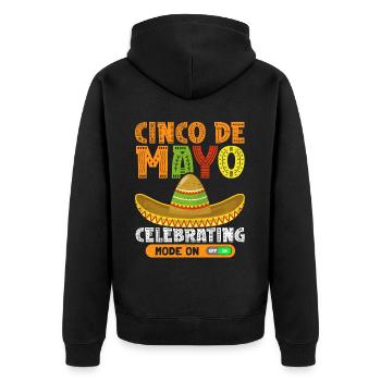 Cinco De Mayo Mexikanisches Fiesta Geschenk - Unisex Premium Bio Zip Hoodie - Schwarz - Hinten - Nico (187cm)