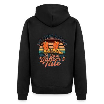 Line Dance A Line Dancer's Tale - Unisex Premium Bio Zip Hoodie - Schwarz - Hinten - Nico (187cm)
