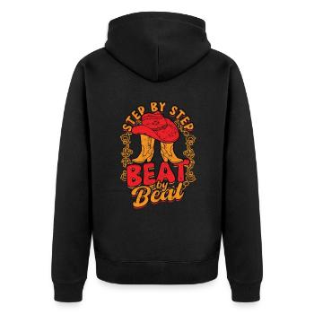 Line Dance Step By Step Beat by Beat - Unisex Premium Organic Zip Hoodie - black - Back - Nico (187cm)