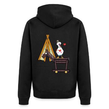 Teepee Hippie Chicken Horse Rider Wild West Chickens - Unisex Premium Organic Zip Hoodie - black - Back - Nico (187cm)