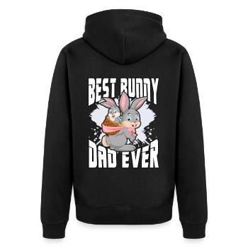 Meilleur père lapin de tous les temps - Veste à capuche bio Premium Unisexe - noir - Dos - Nico (187cm)