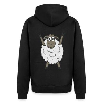 Sheep Funny Shepherd Farmer - Unisex Premium Organic Zip Hoodie - black - Back - Nico (187cm)