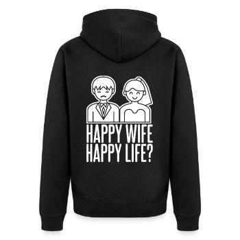 Bride Groom Best Man Wedding Groomsmen - Unisex Premium Bio Zip Hoodie - Schwarz - Hinten - Nico (187cm)