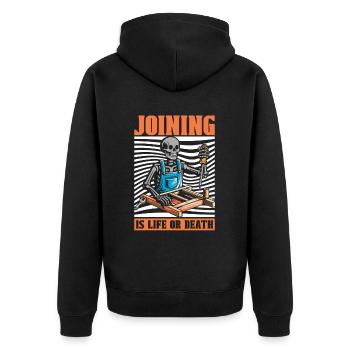 Carpenter Carpenter Skeleton - Unisex Premium Organic Zip Hoodie - black - Back - Nico (187cm)