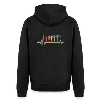 Cornhole Blind Hole Game Ekg Heartbeat - Unisex Premium Organic Zip Hoodie - black - Back - Nico (187cm)